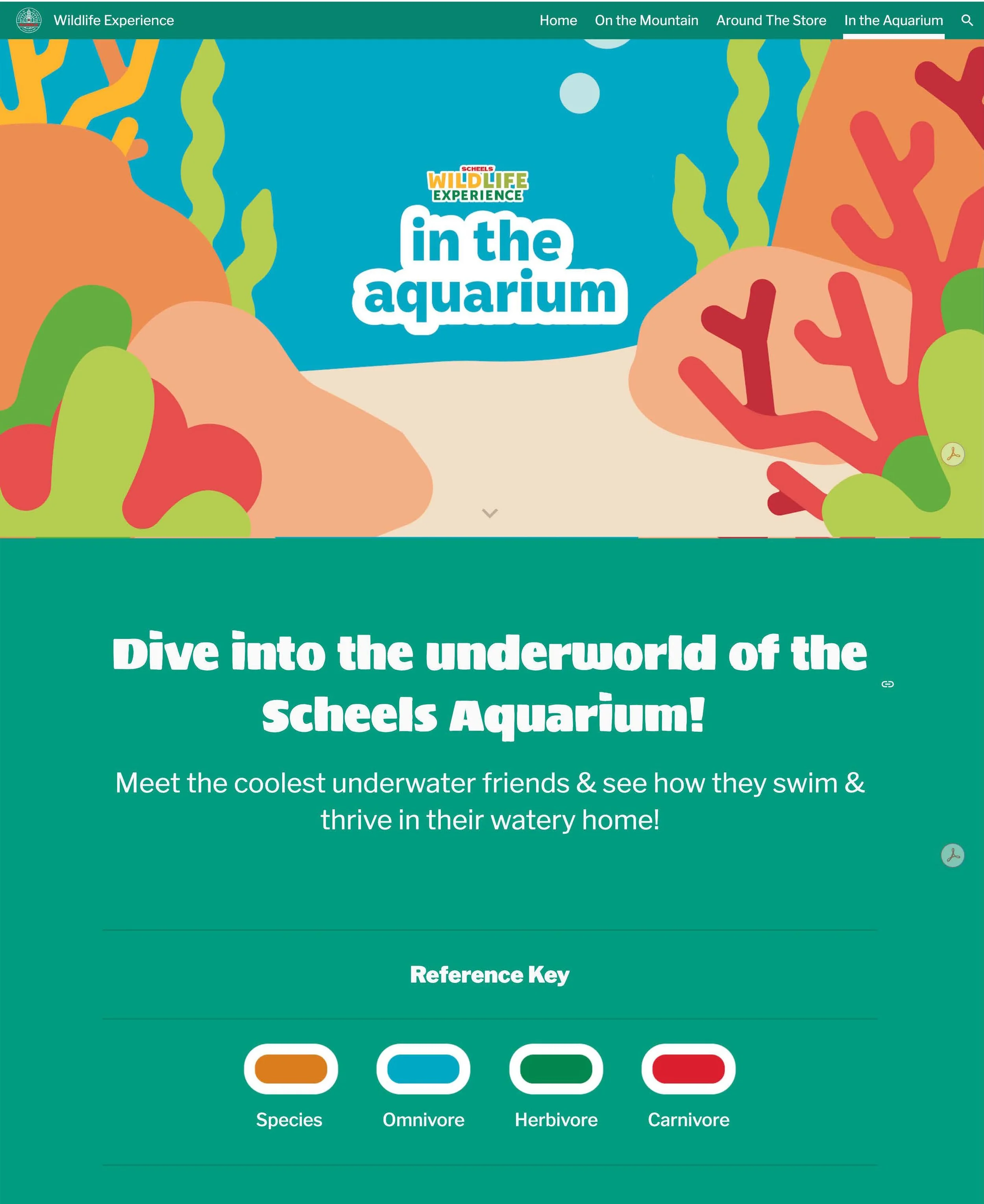 In The Ocean Page homepage