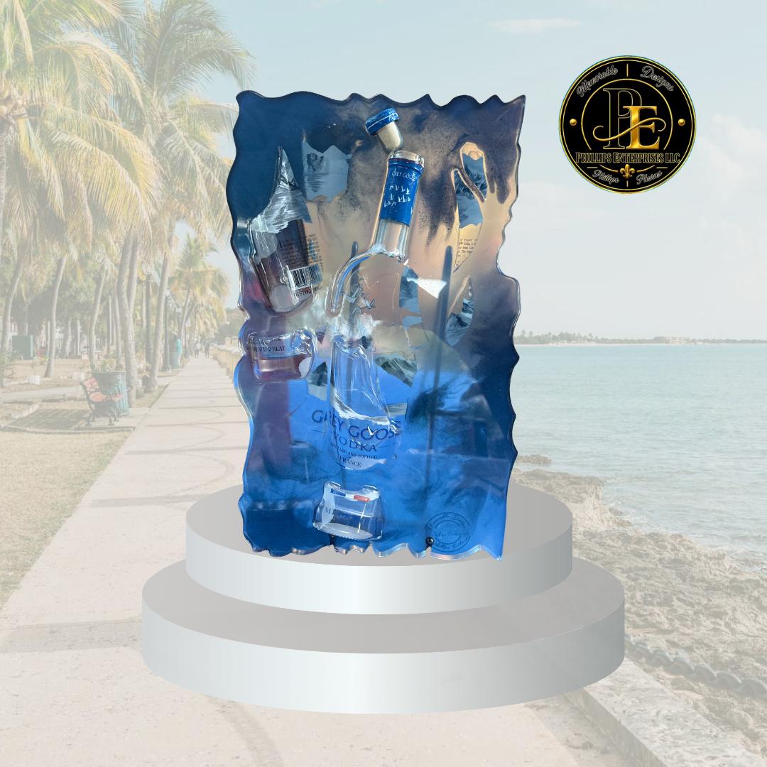 Blue Current Grey Goose Bottle Art