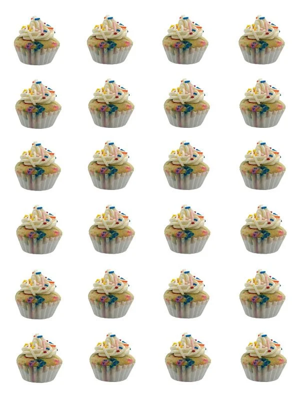 Funfetti with vanilla frosting - 24 mini cupcakes