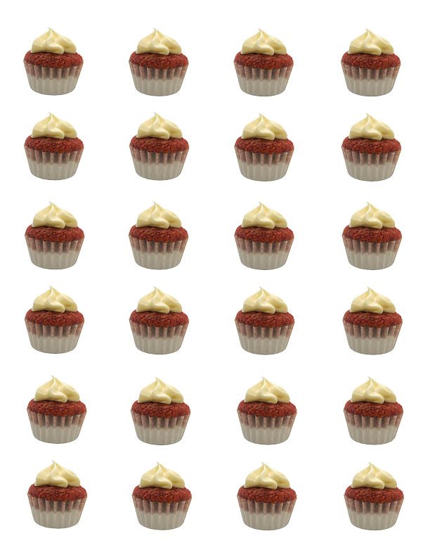 Red Velvet with cream cheese frosting - 24 mini cupcakes