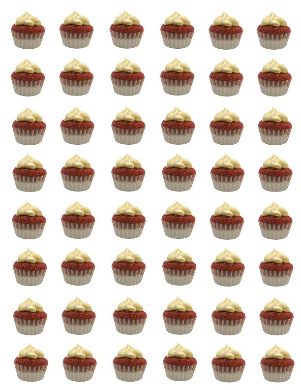 Red Velvet with cream cheese frosting - 48 mini cupcakes