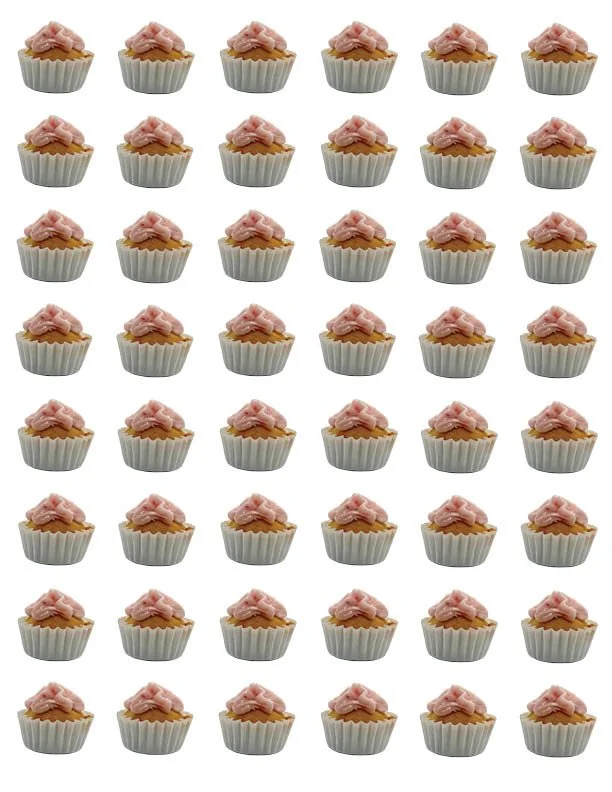 Strawberries & Cream with whipped strawberry frosting - 48 mini cupcakes