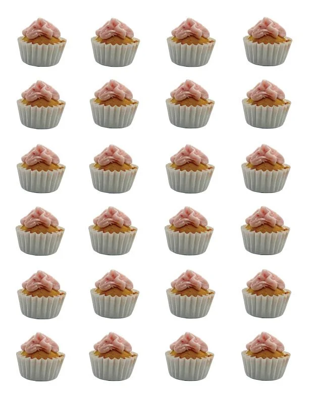Strawberries & Cream with whipped strawberry frosting - 24 mini cupcakes