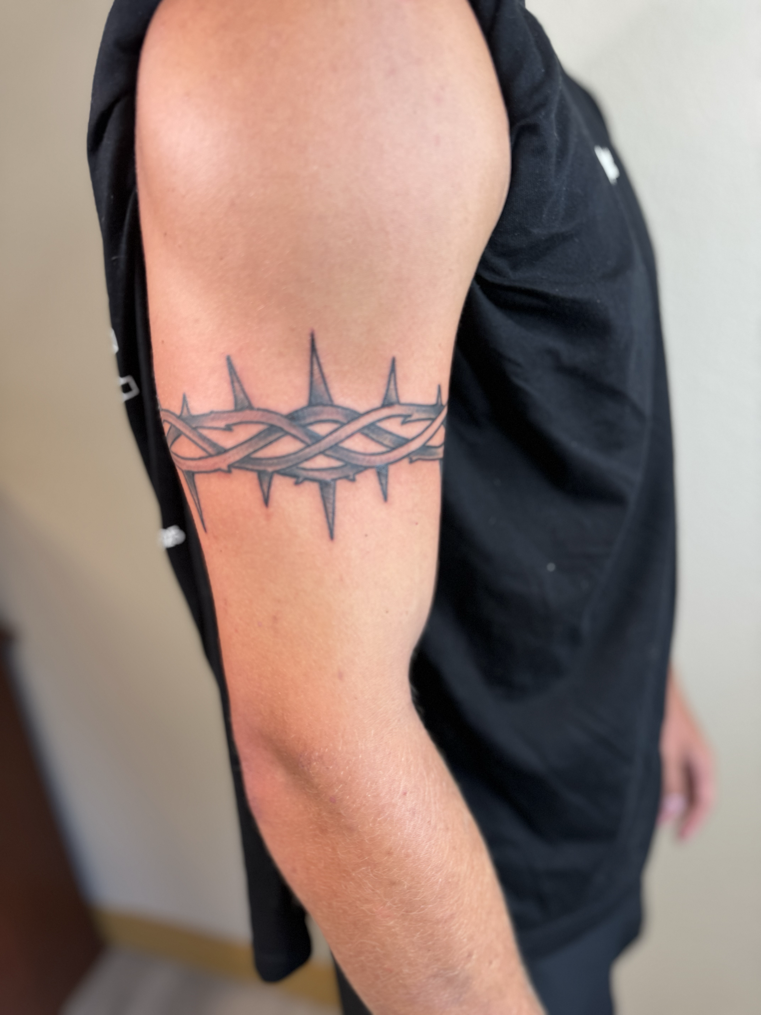 Barbed wire armband tattoo, Lago Vista TX