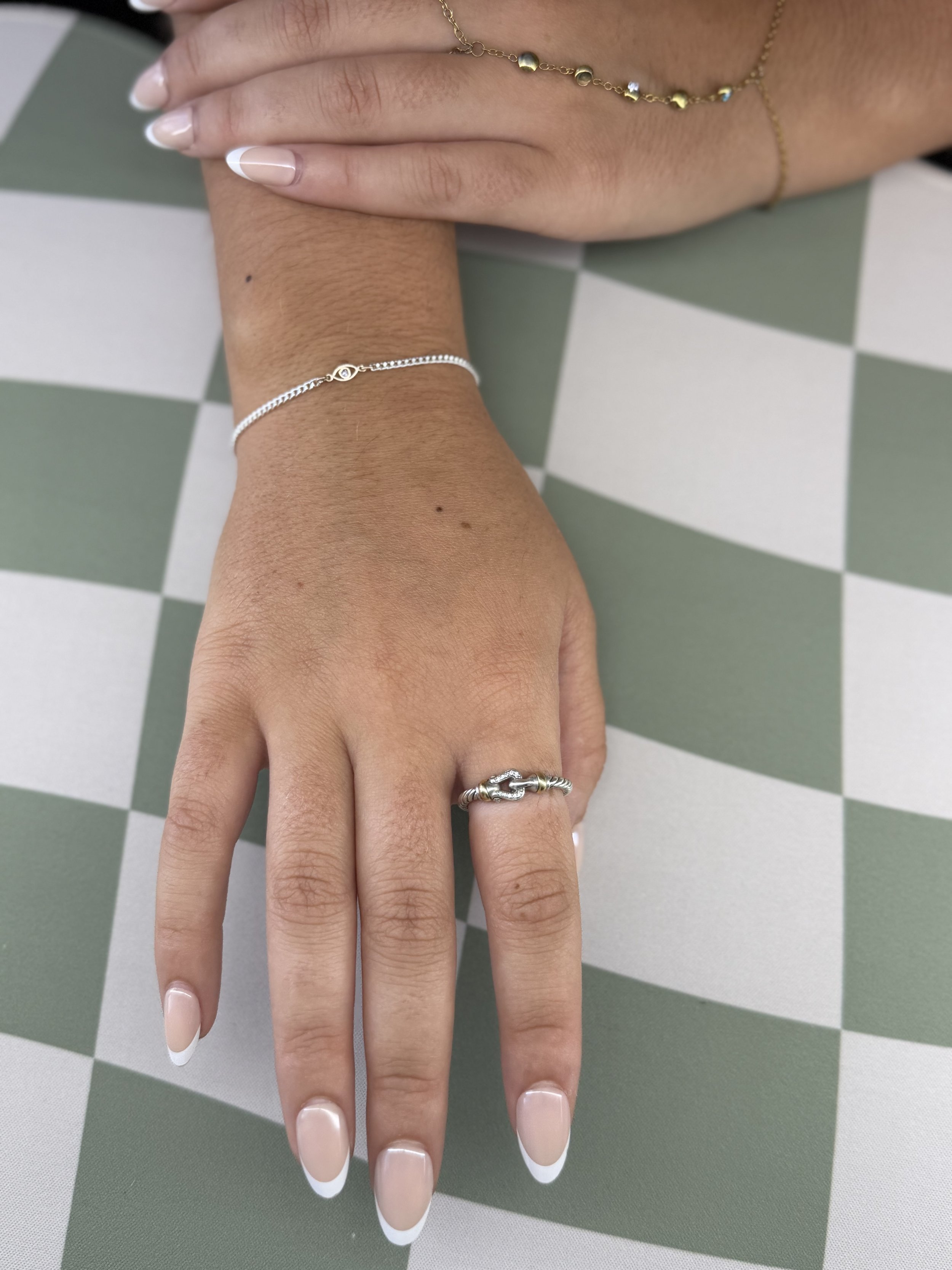 Dainty permanent bracelet on wrist, Broken Chain Tattoo, Lago Vista TX