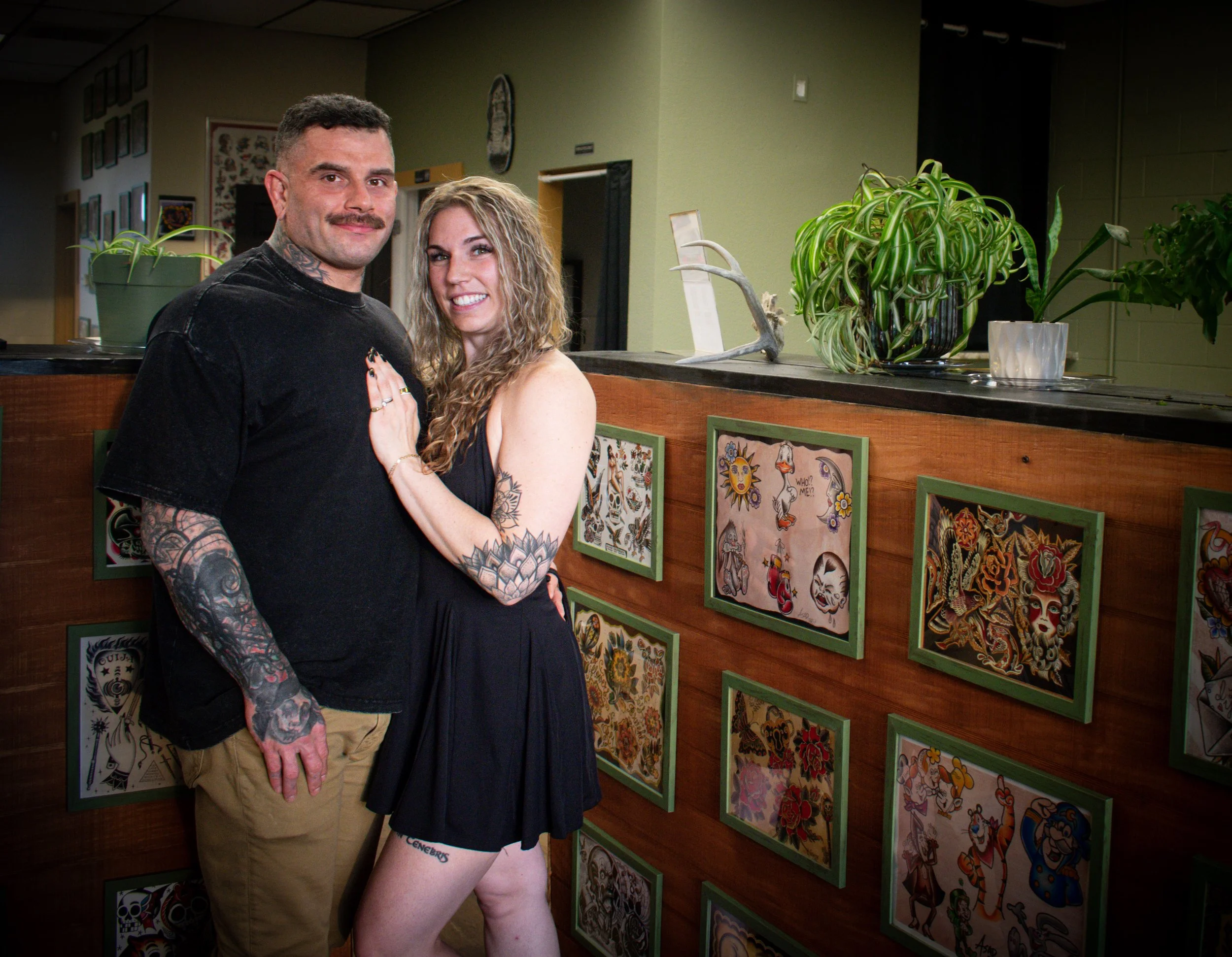 Alex and Samantha, owners of Broken Chain Tattoo in Lago Vista TX