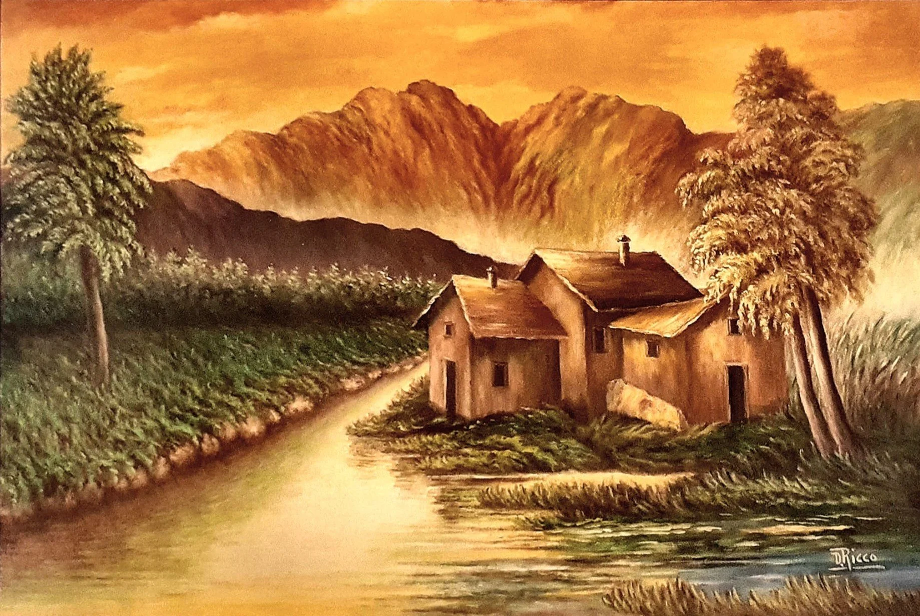 Paesaggio al tramonto