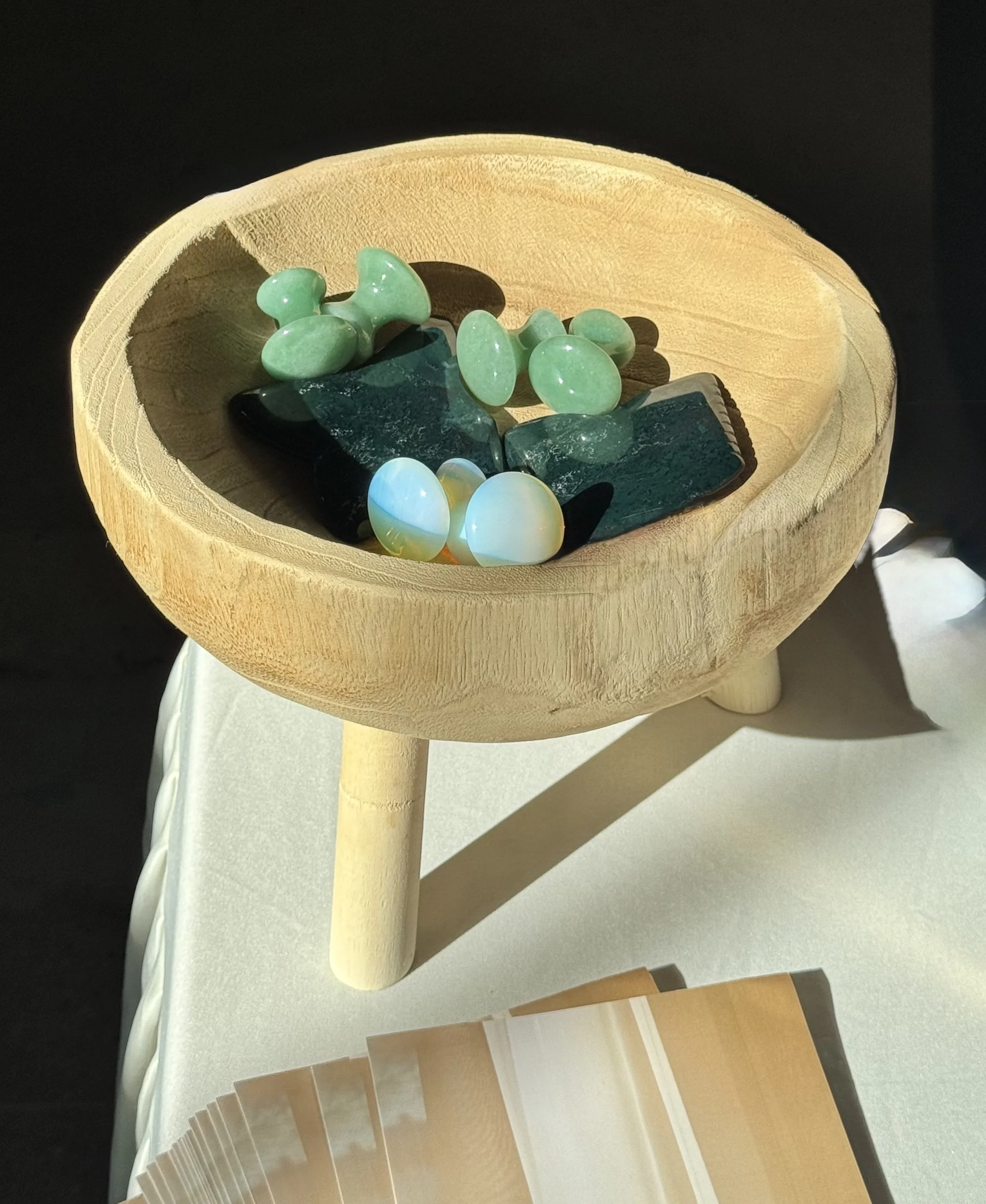 Gua sha stones and mushrooms for sale in denver, colorado