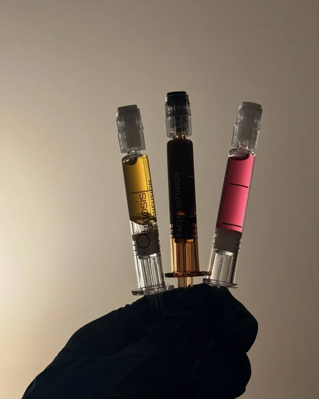 Trifusion nanochanneling serums with exosomes, retinaldedhyde, and phosphotidyl choline by Osmosis Beauty at luxury facial studio in Denver, Colorado for non-invasive skin remodeling