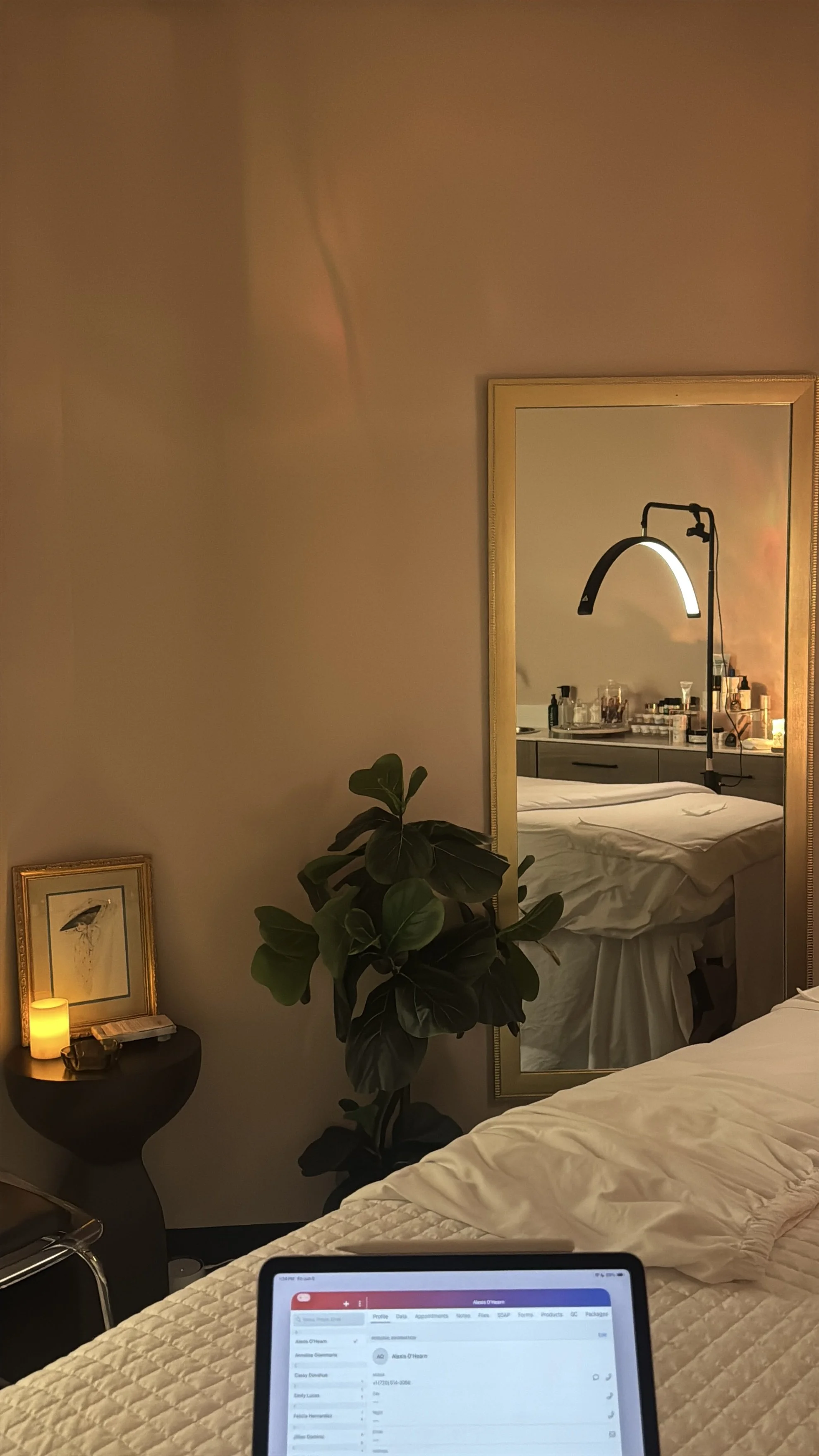 Beautiful, calming, relaxing, luxury treatment room and facial studio