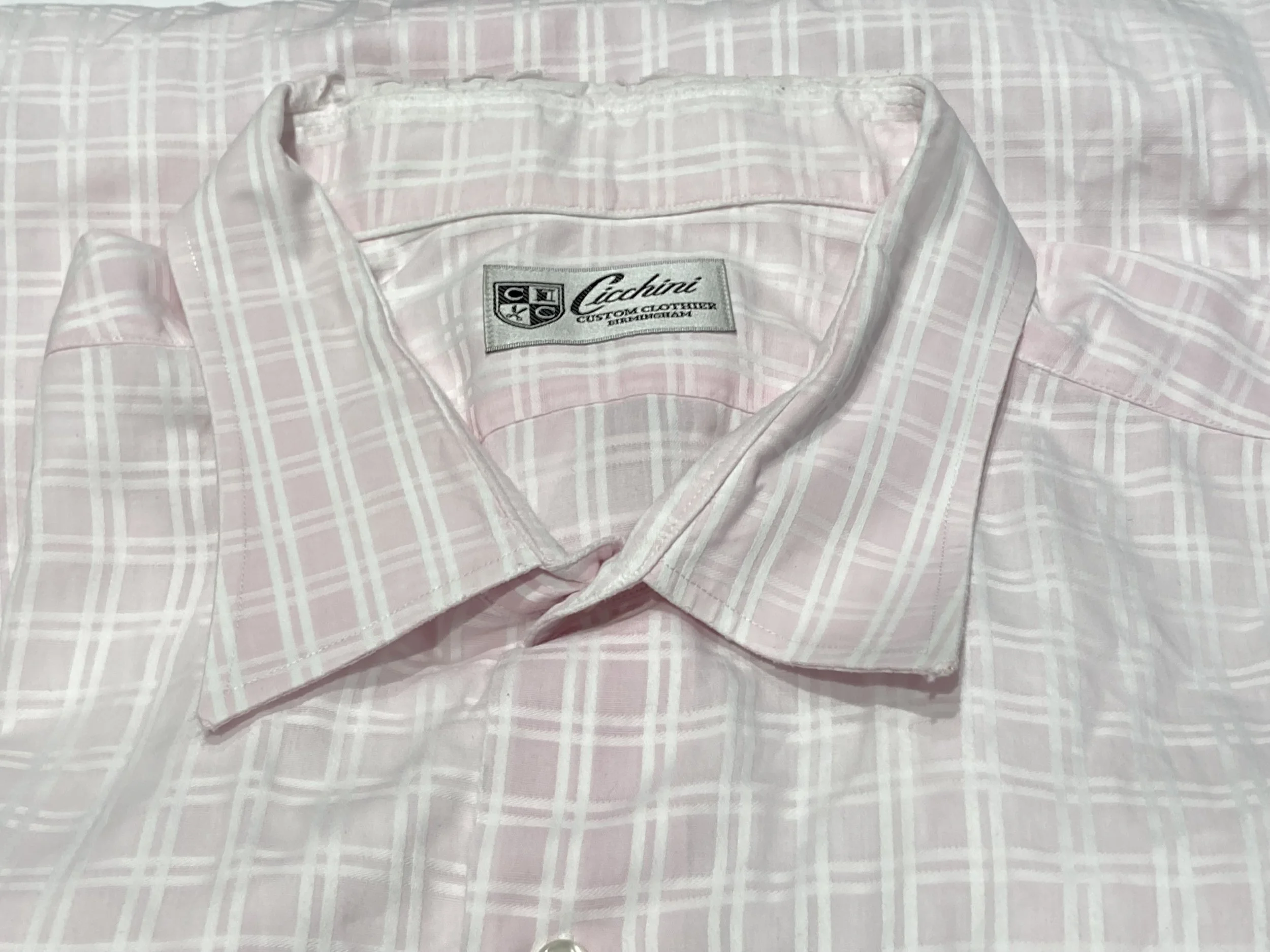 Wrinkled and creased shirt collar