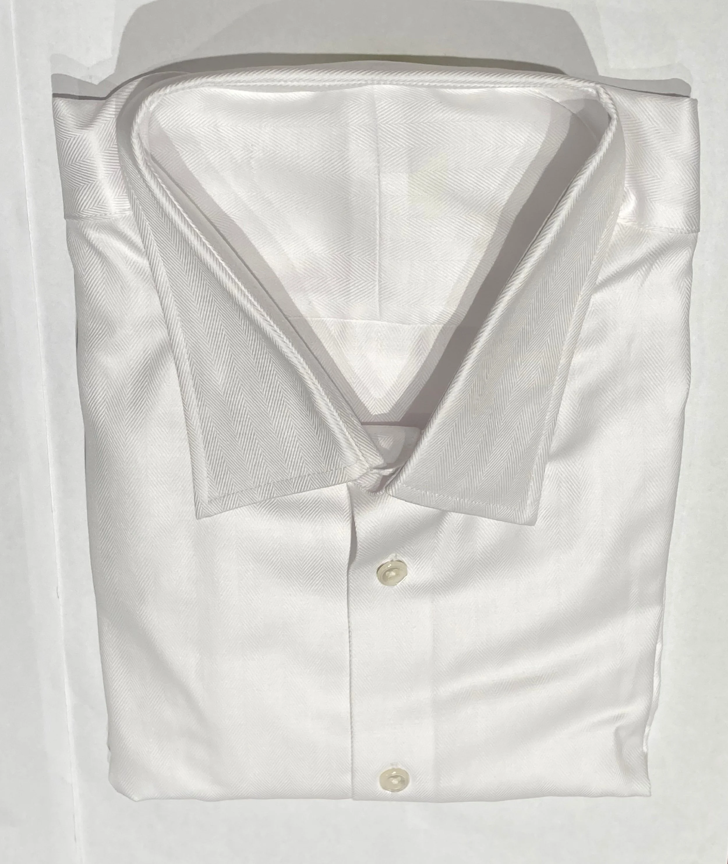 White wide herringbone shirt