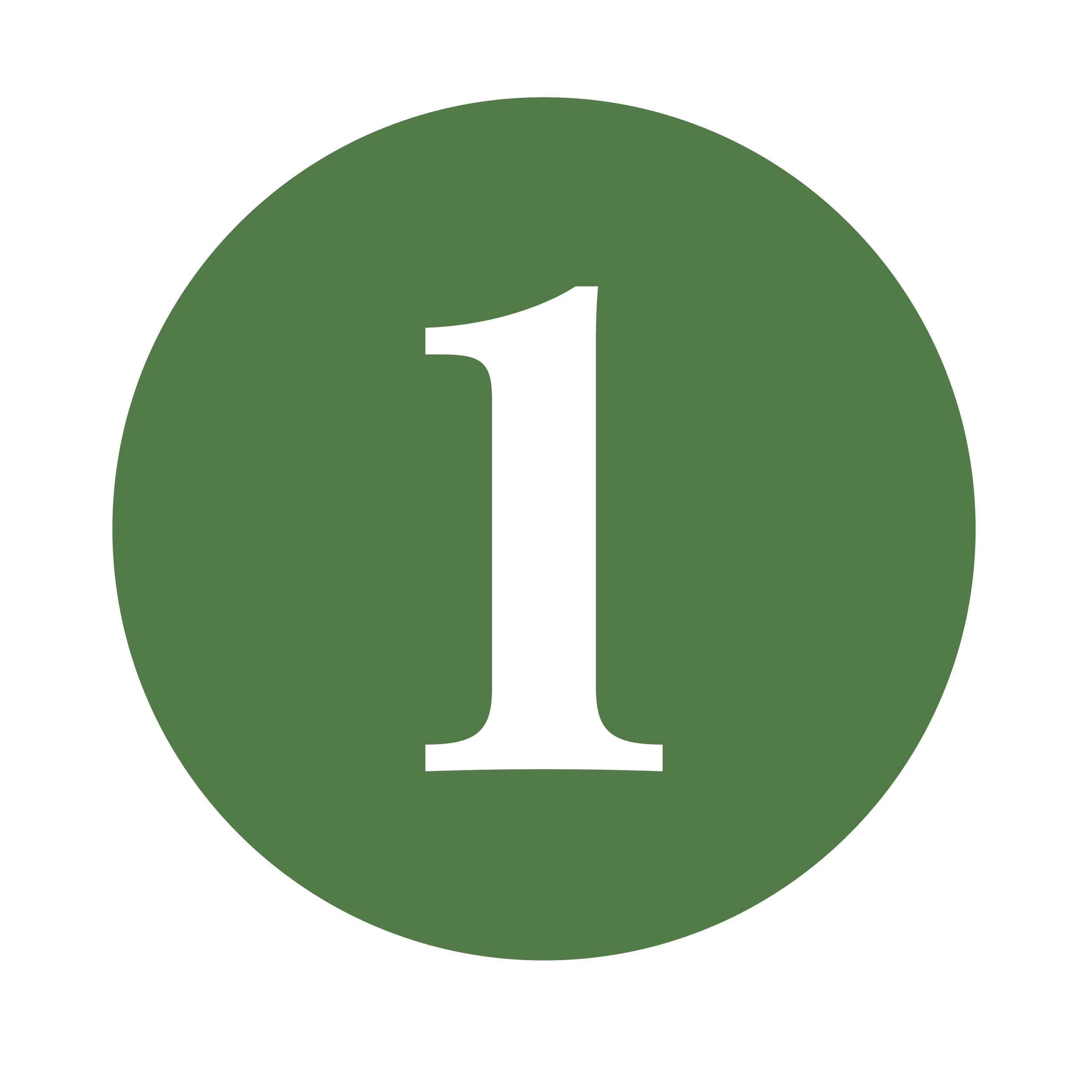 Green circle with a white number '1' inside.