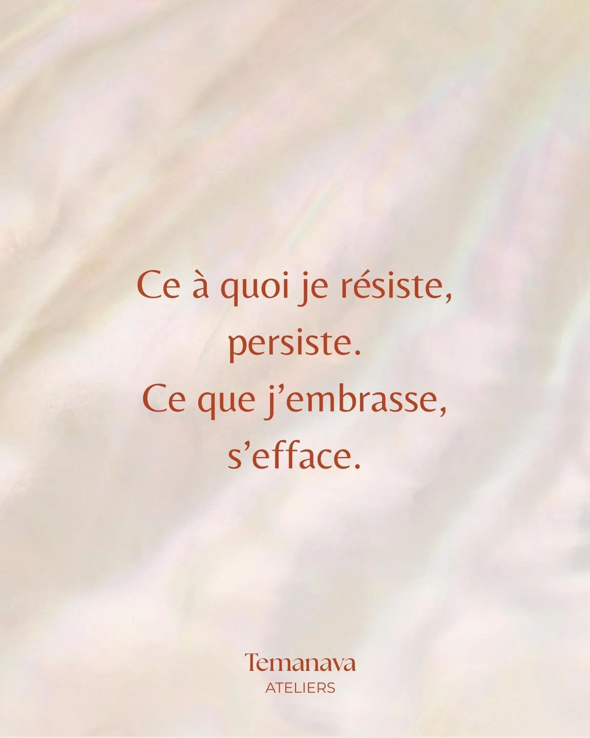 Une de mes citations pr&eacute;f&eacute;r&eacute;es, elle a cr&eacute;&eacute; un d&eacute;clic lorsque je l&rsquo;ai entendue la premi&egrave;re fois. 
Belle semaine 😊

Temanava Ateliers : Un espace pour affirmer sa pr&eacute;sence et transformer s