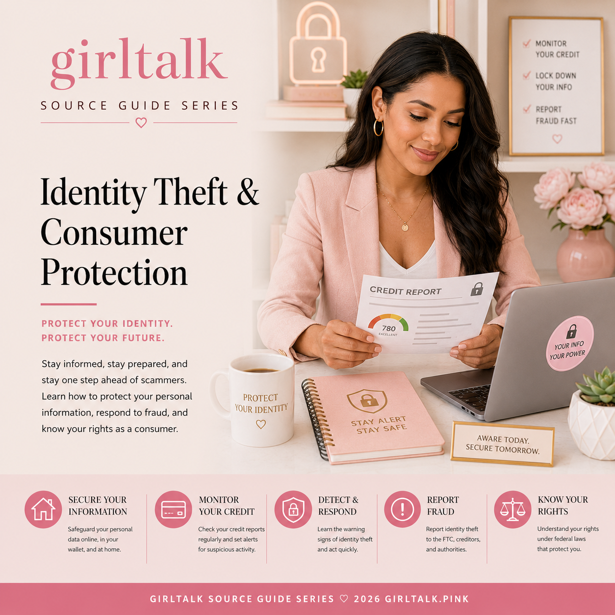 Identity Theft & Consumer Protection — learn how to protect personal information, monitor credit, respond to fraud, report identity theft, and understand your consumer rights