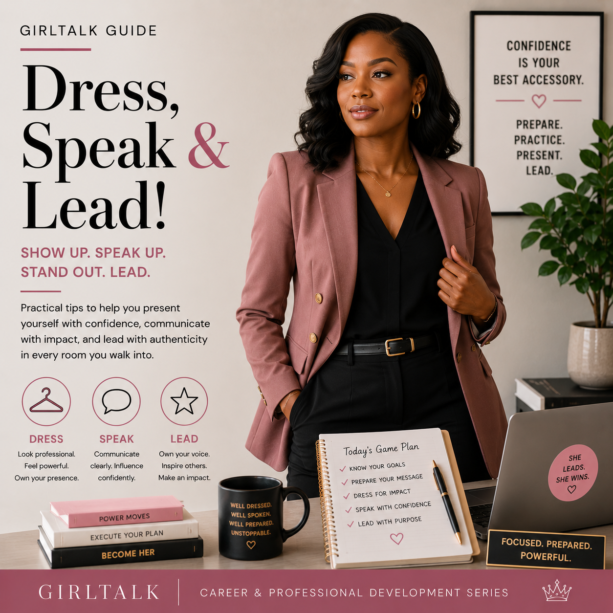 Dress, Speak & Lead — practical tips to present yourself with confidence, communicate with impact, and lead authentically in professional settings