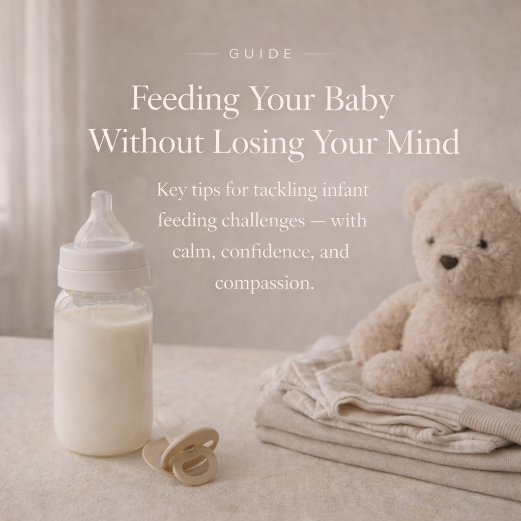 Feeding Your Baby Without Losing Your Mind — practical tips for navigating infant feeding challenges with calm, confidence, and compassion