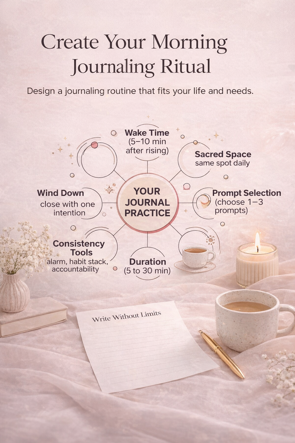 Create Your Morning Journaling Ritual — a Girltalk guide to building a consistent journaling practice with a set time, quiet space, prompts, and intentional reflection