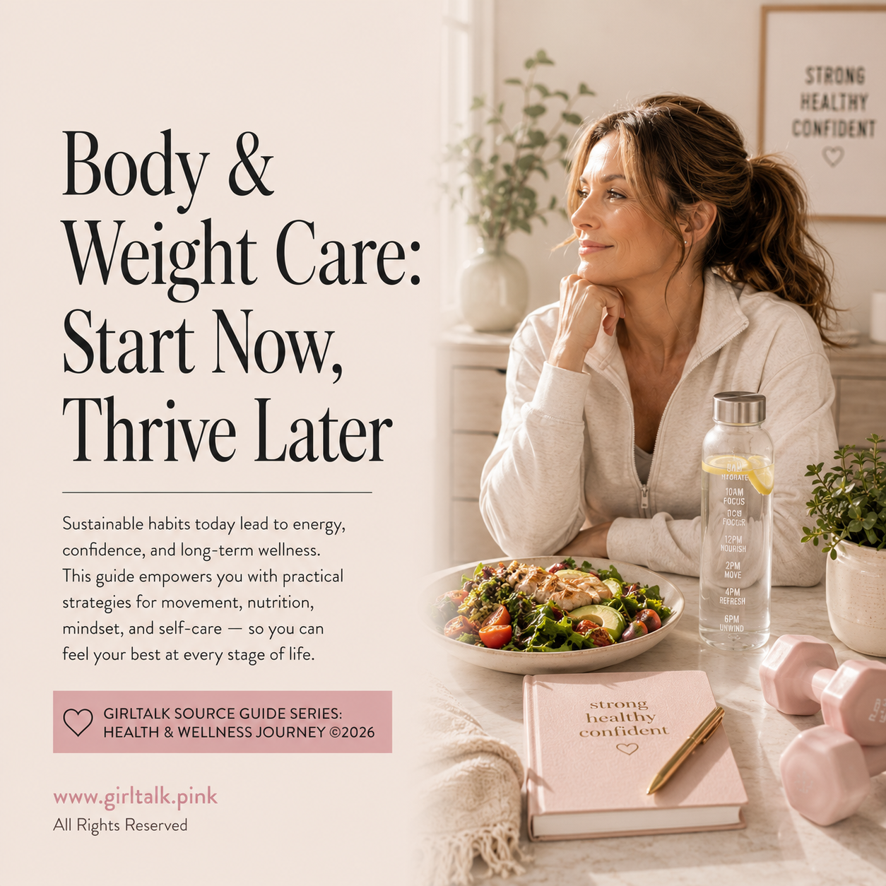 Body & Weight Care: Start Now, Thrive Later — a Girltalk guide to sustainable movement, nutrition, mindset, self-care, and healthy habits that support long-term energy, confidence, and wellness