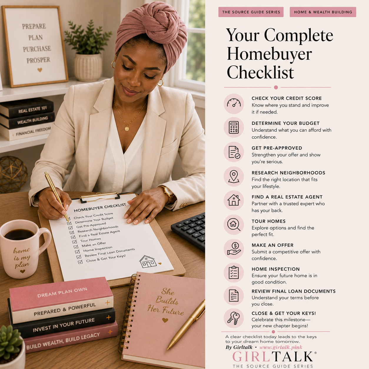 Your Complete Homebuyer Checklist — a step-by-step guide to credit, budgeting, pre-approval, home search, inspections, loan documents, and closing