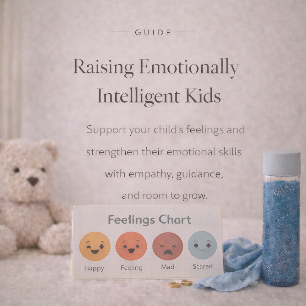 Raising Emotionally Intelligent Kids — a guide to helping children understand feelings, build emotional skills, and grow with empathy, guidance, and confidence