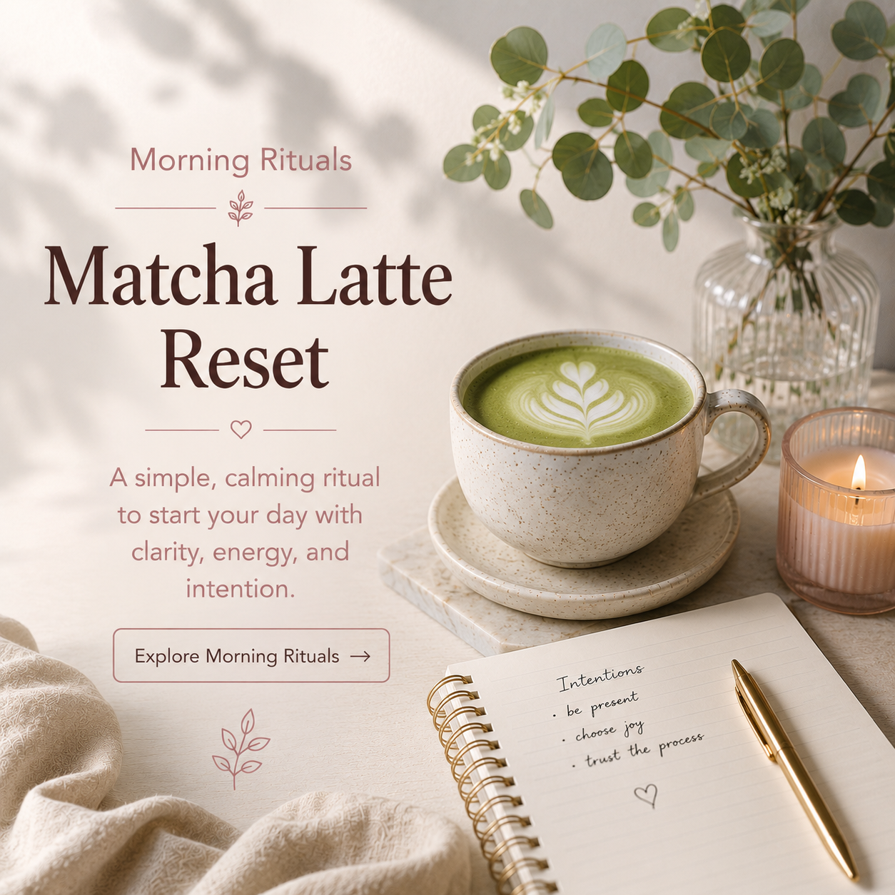 Morning Rituals — a simple, calming ritual to start your day with clarity, energy, and intention