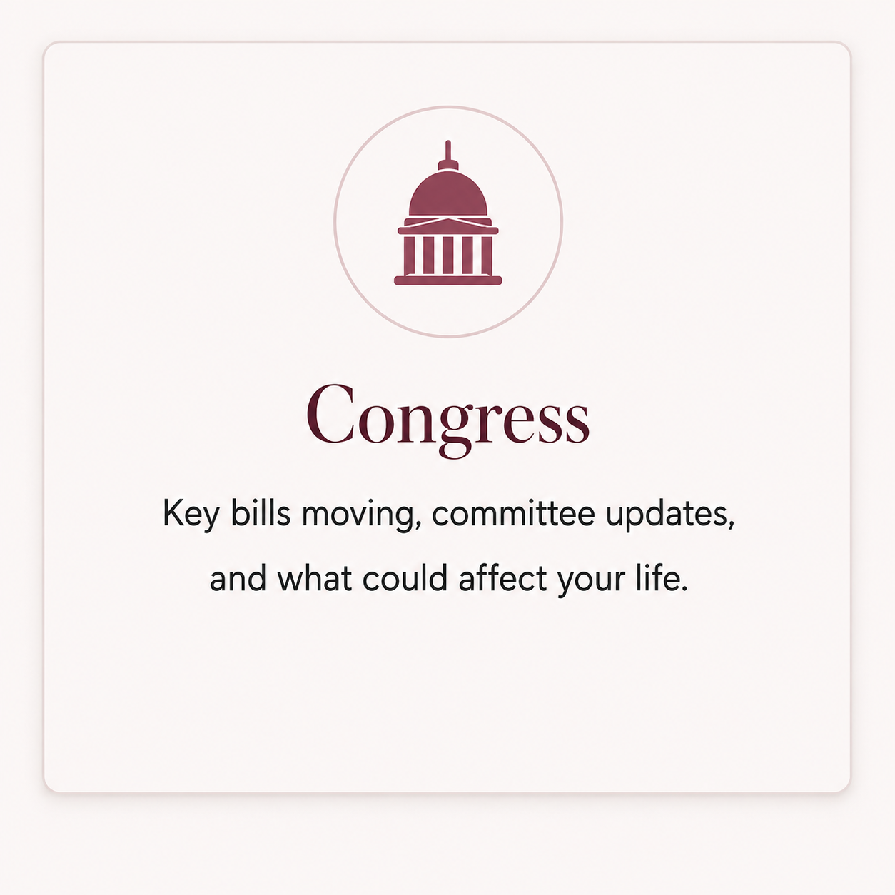 Congress — key bills moving, committee updates, and what could affect your life.
