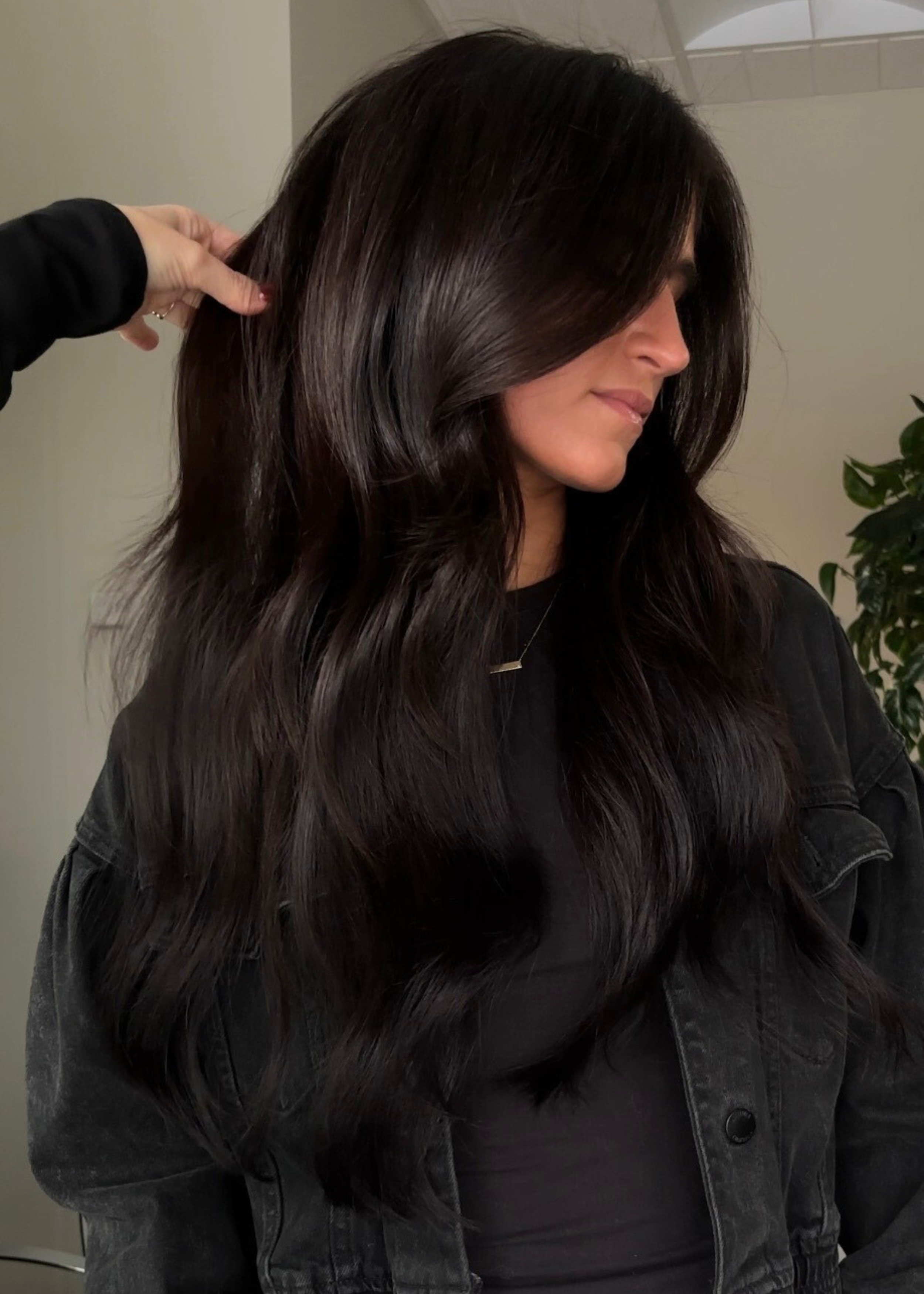Natural hair extensions and color, Blended natural keratin bonds extensions