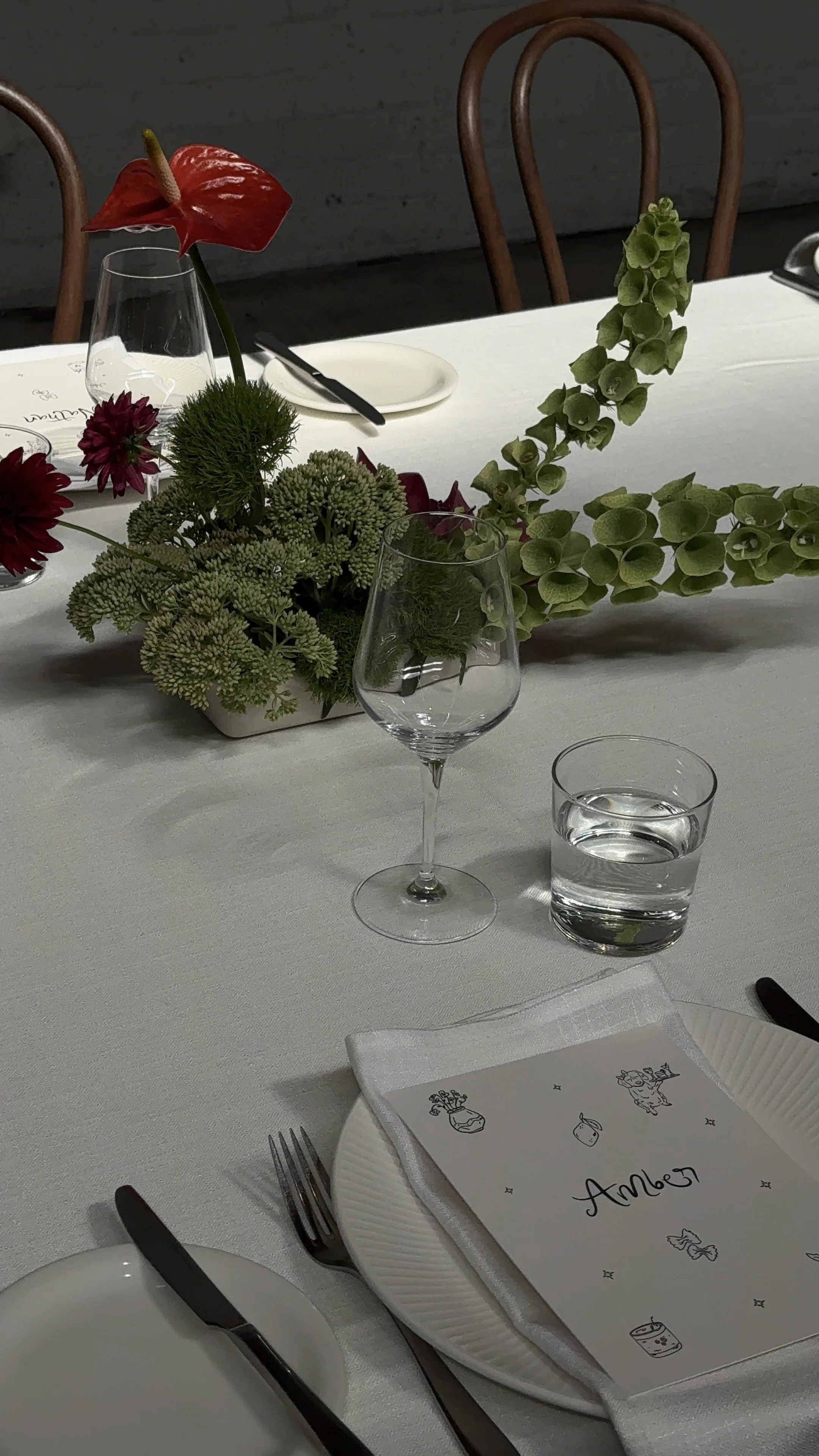 European bentwood chairs wedding table setting Melbourne
