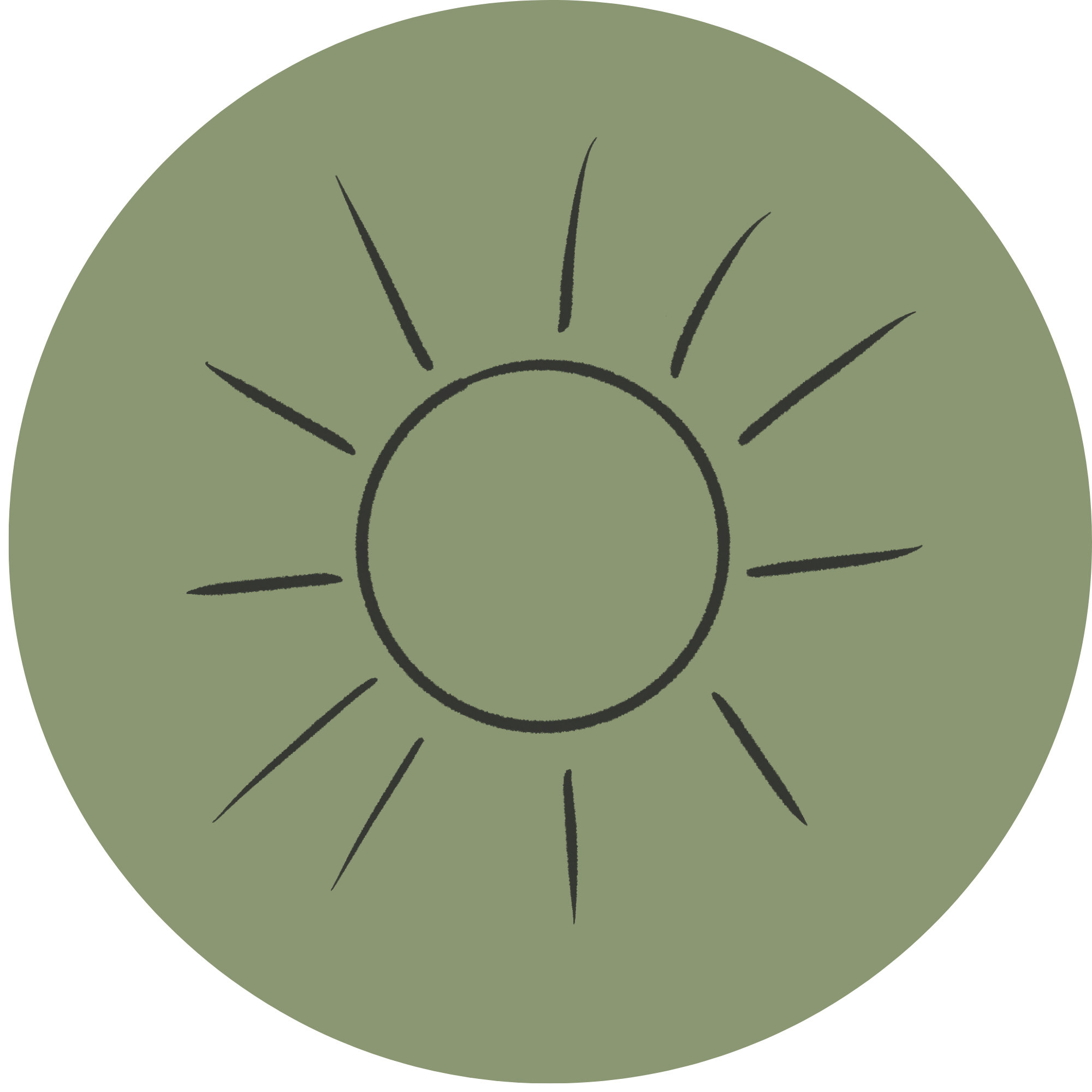 Geometric drawing of an outline square with sections divided by vertical, horizontal, and half circle lines.