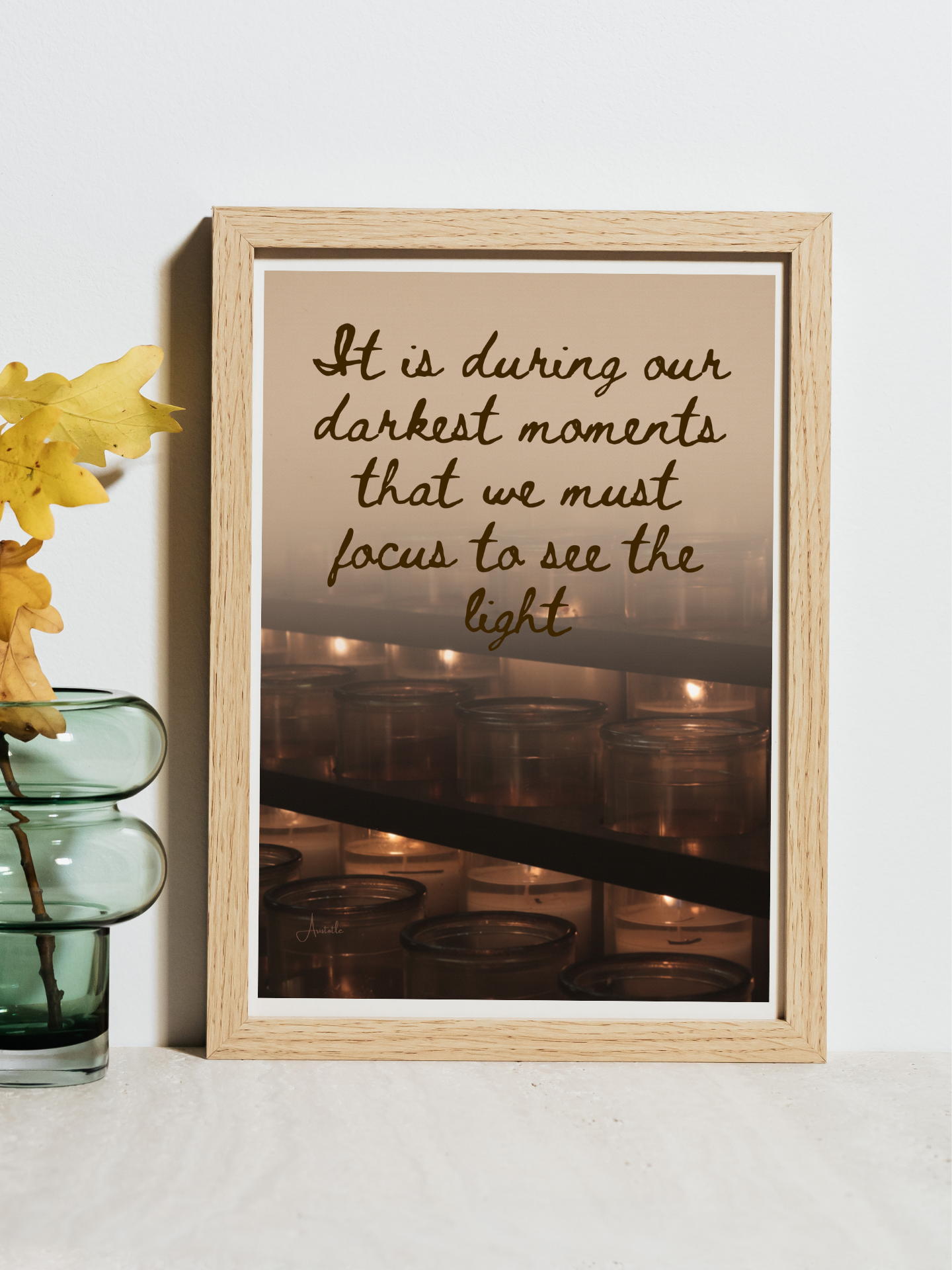 Flicker in the Dark Photographic Quote Print