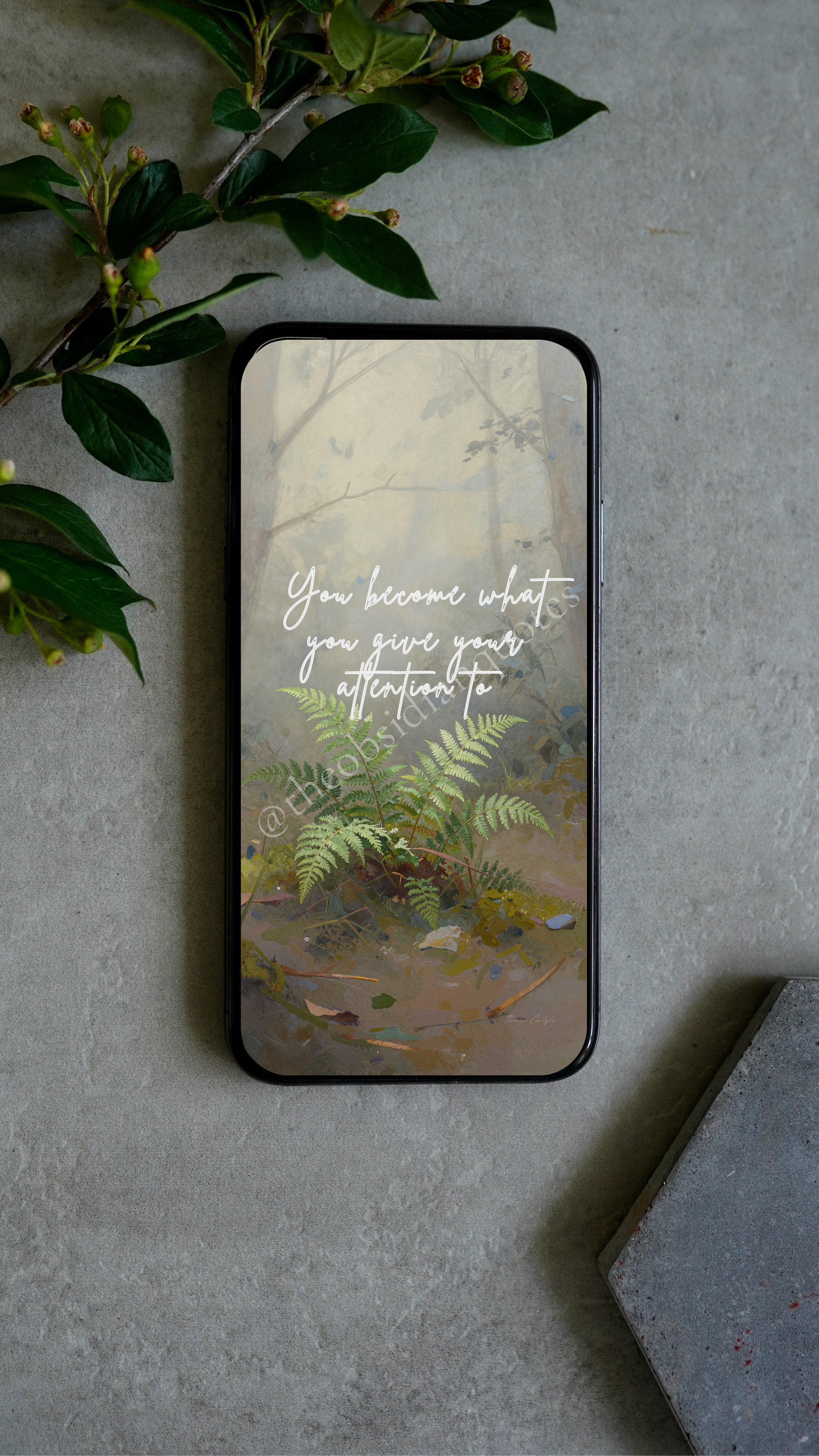 What You Give Attention To — Mindful Phone Wallpaper