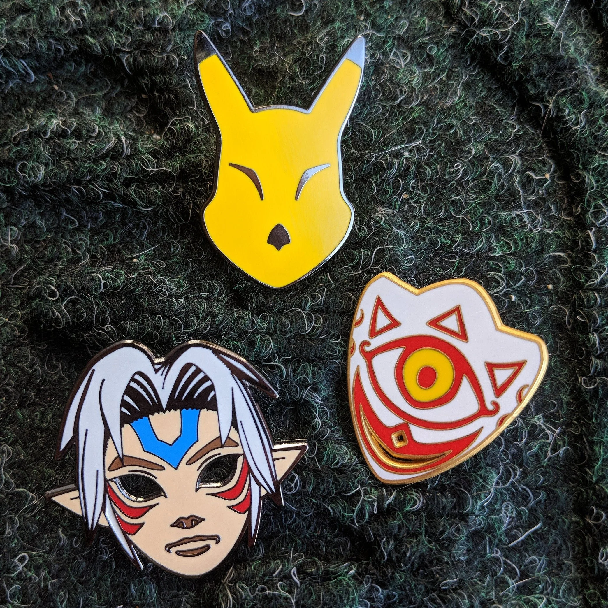 Keaton, Truth, & Fierce Deity Masks | Enamel Pin