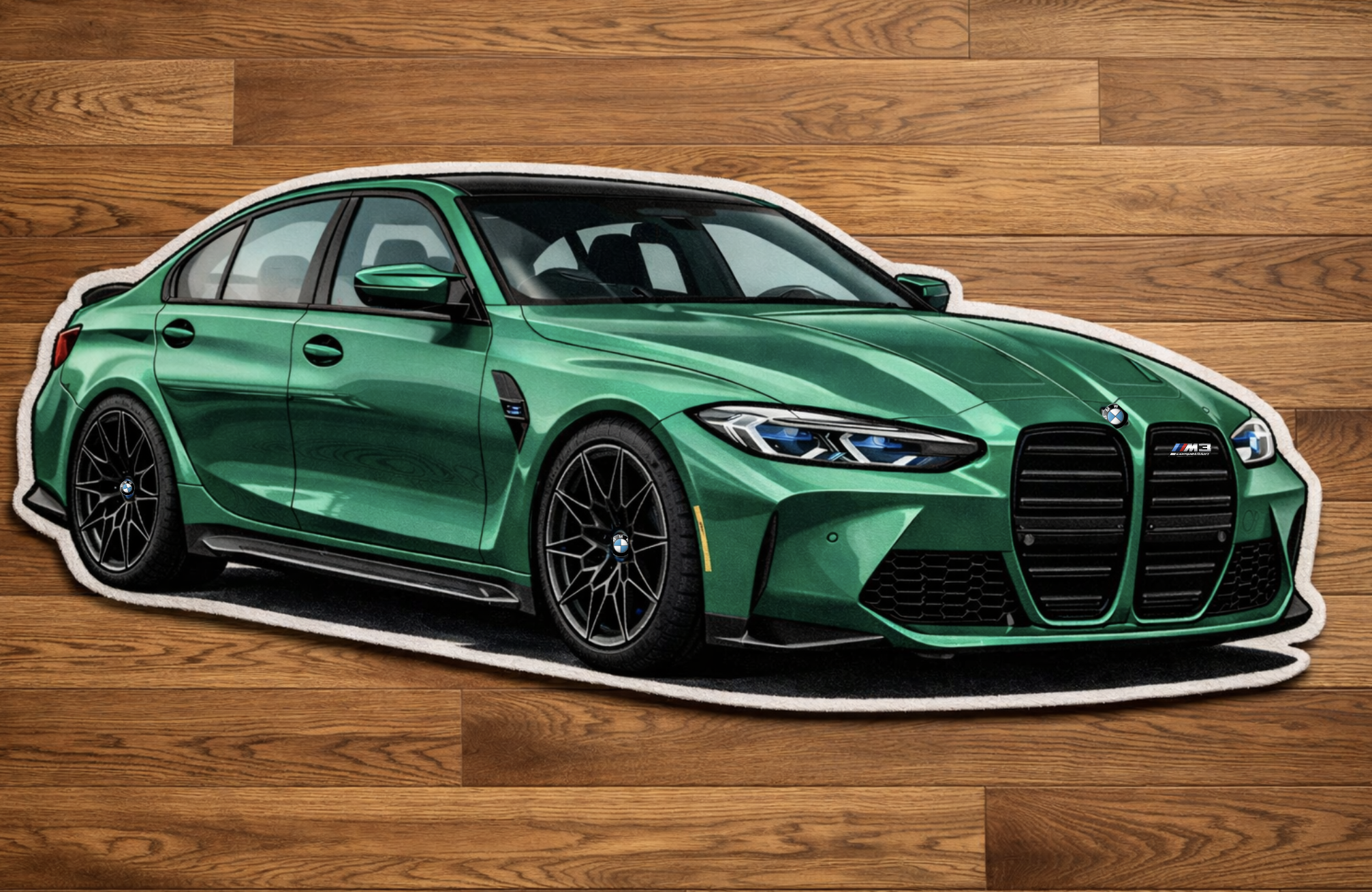 BMW M3 | G80 - Isle of Man (Green) Shaped Rug