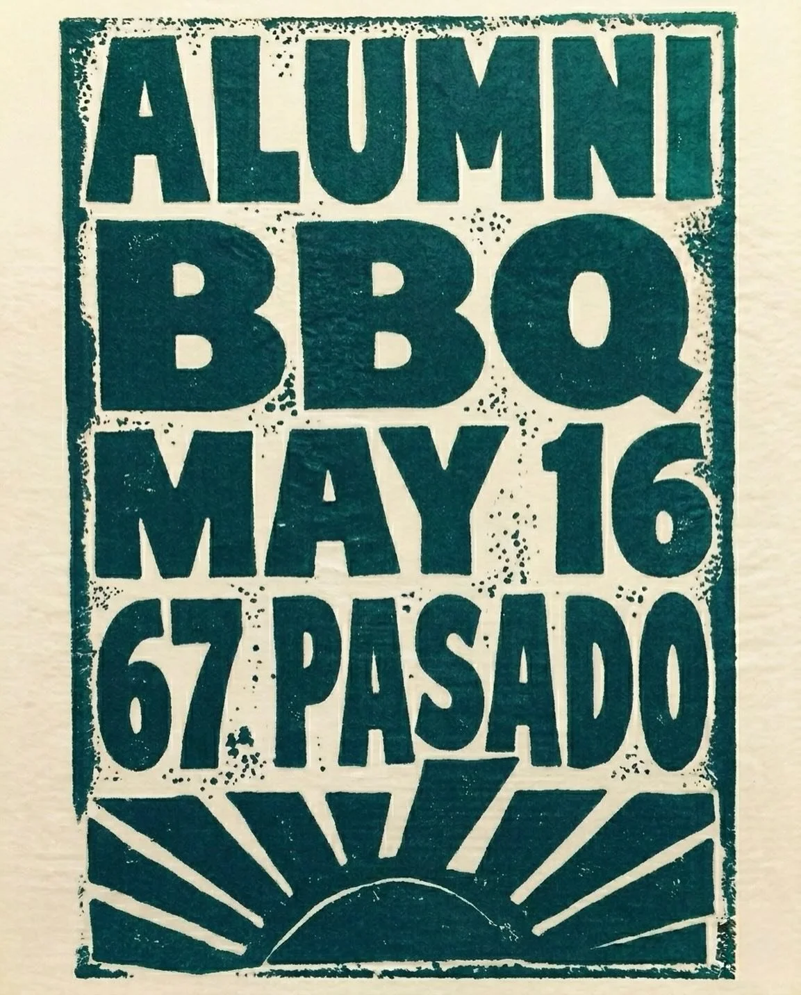 Swing by 67 Pasado on May 16 for our alumni barbecue!!!! All are welcome (not just alumni), so make sure to come say hi and grab some grub 🤙🤙