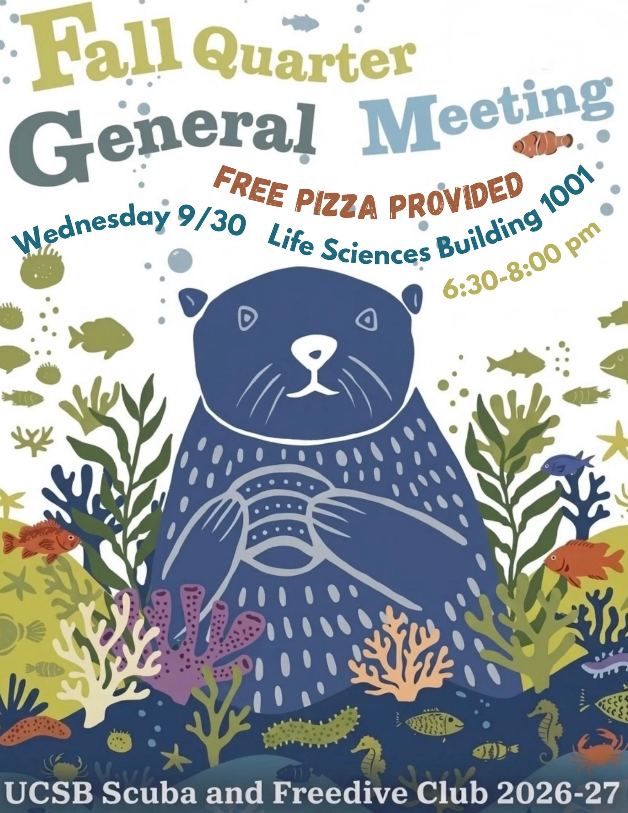 We&rsquo;re so stoked to be back!!! Come say hi at our quarterly general meeting and learn all about why you should join scuba club (and have pizza!!!!!!!)🤿🤿🦈