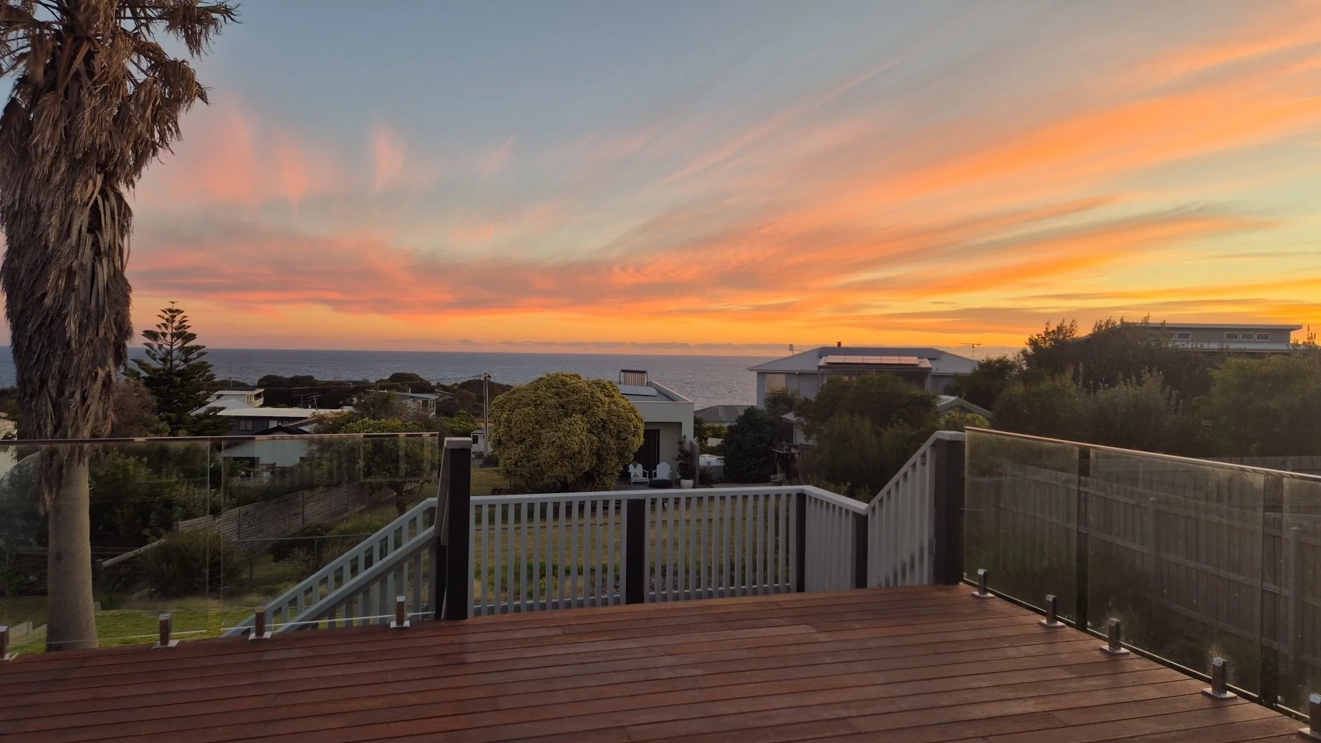 Vista Azure deck and view at sunset