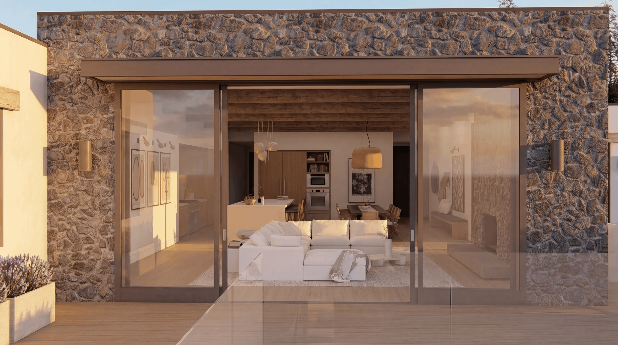 	
Photo realistic rendering of 607 & 609 N Granados Avenue entrance to Main Level living space