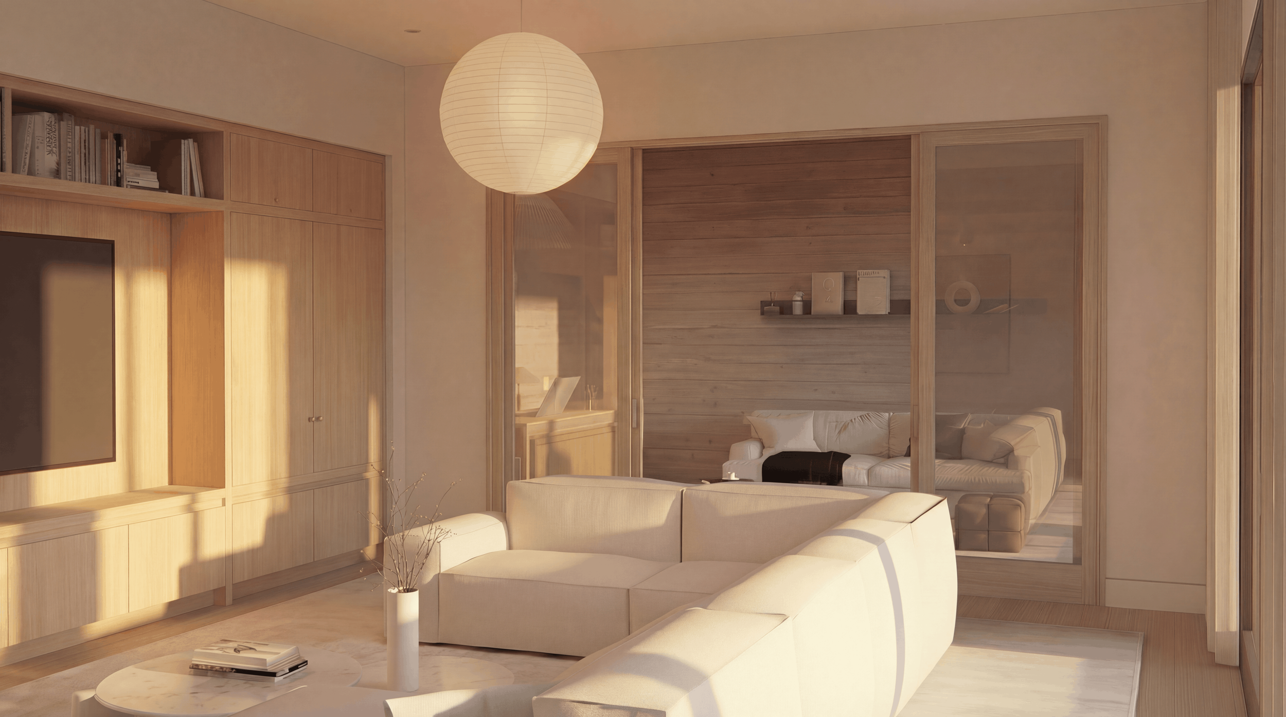 	
Photo realistic rendering of 607 & 609 N Granados Avenue media room and office on the lower level