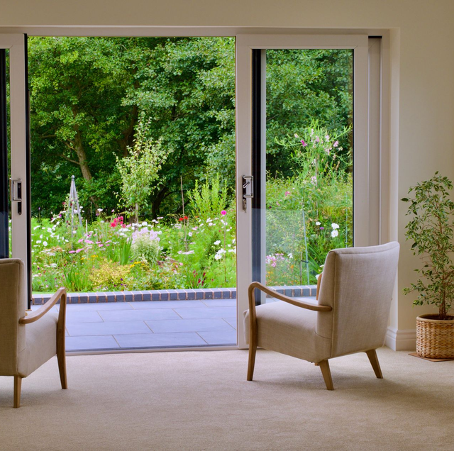 Portland home sliding glass door exterior