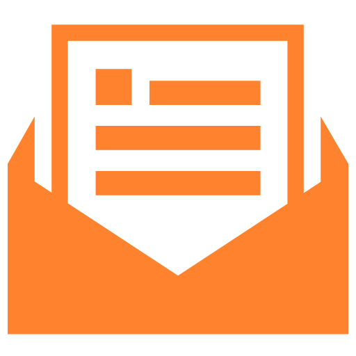 Icon für den Newsletter in Orange.