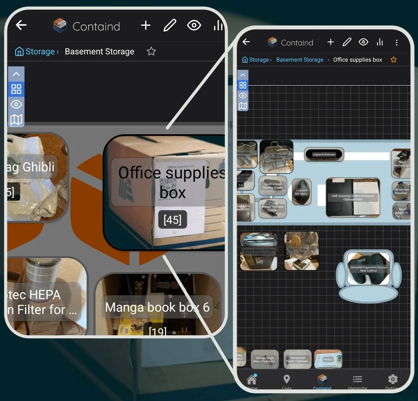 Containd screenshots illustrating mapping function