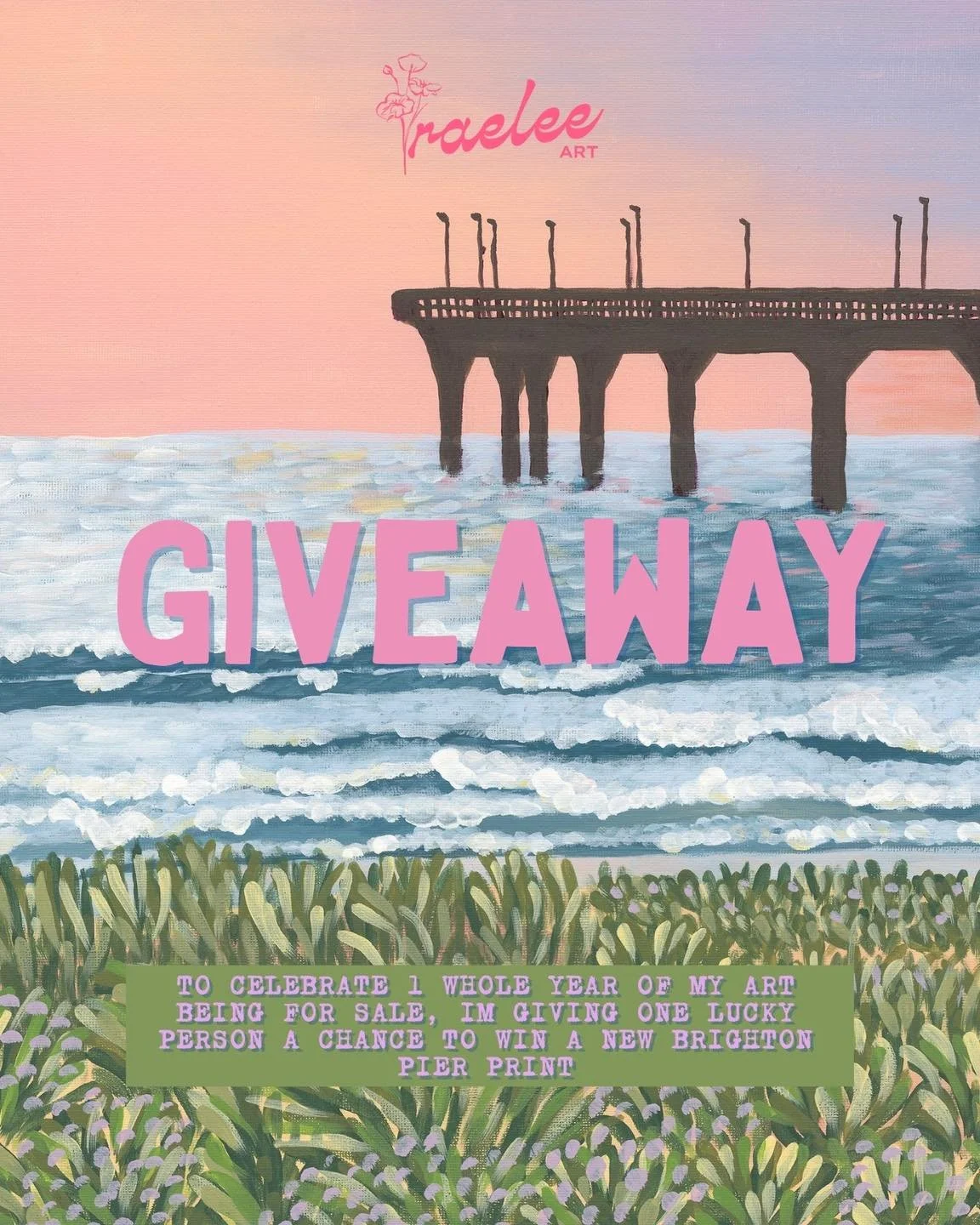 1 YEAR SELLING ART GIVEAWAY 🌷🫶🏼

To celebrate one whole year of selling my art, I&rsquo;m giving one lucky person the chance to win a New Brighton Pier A4 print as a wee thank you!

To enter:
🩷Like this post
🩷Follow
🩷Tag a friend in the comment
