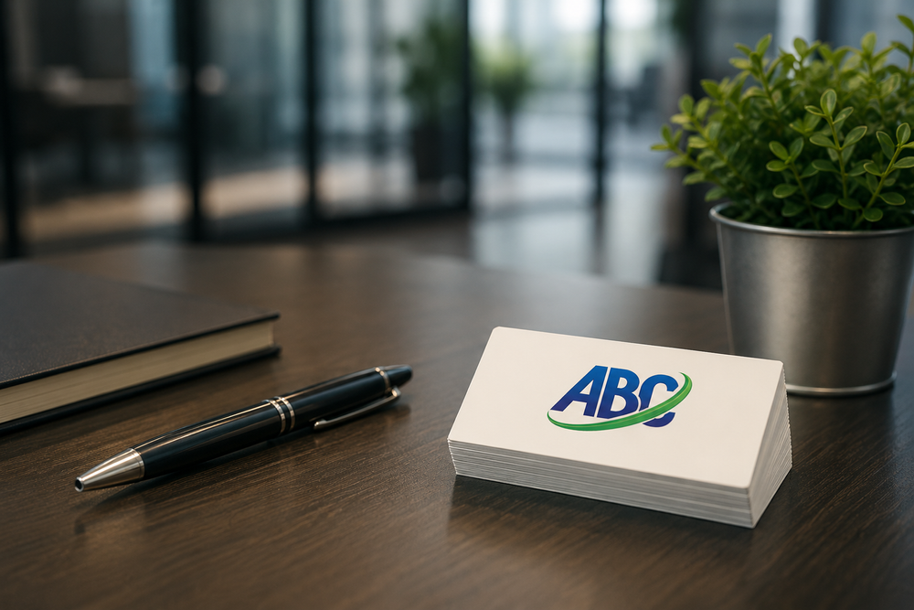 ABC branded business cards and marketing materials