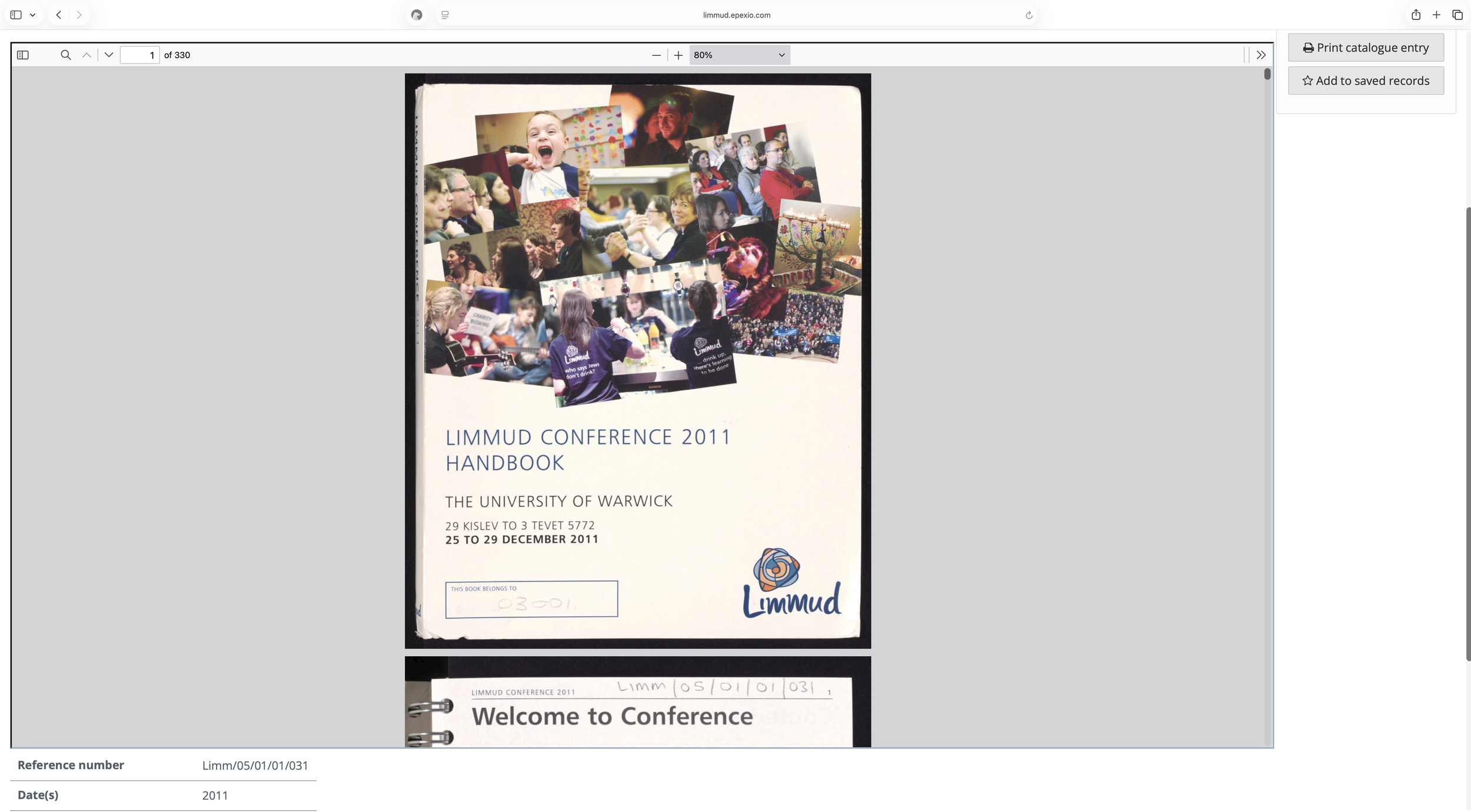 Many records have been digitised, including around 180 programmes from Limmud Festivals and events.