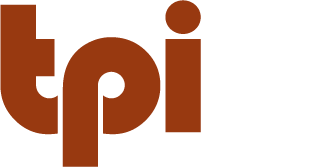 Logo with the letters 'TPI' in brown color.