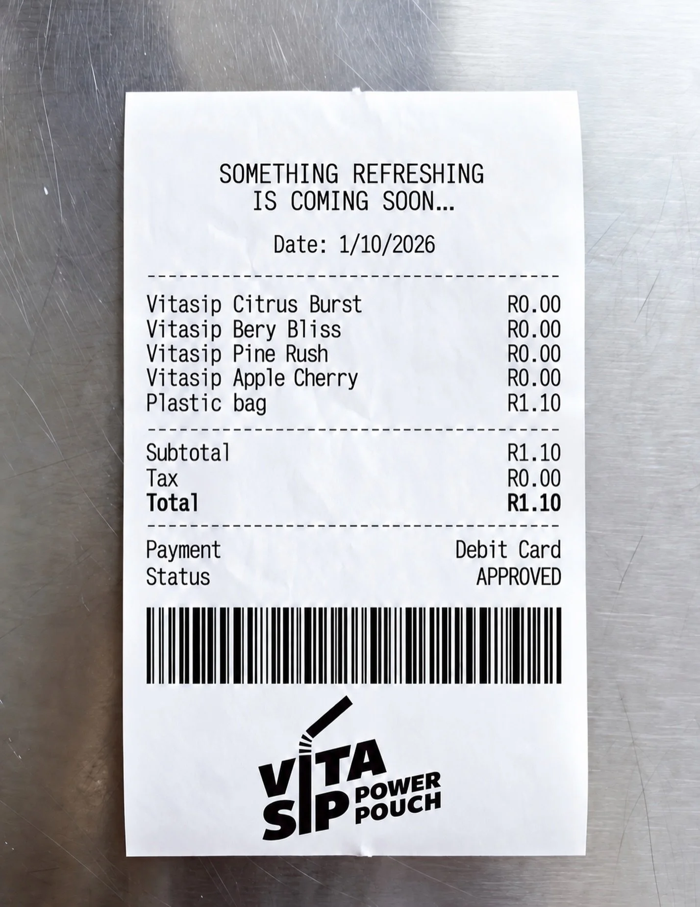 🧾 YOUR RECEIPT HAS BEEN PRINTED&hellip; 👀

Something refreshing is coming soon. ⚡️

01.10.26 &mdash; save the date.
You&rsquo;re going to want to know what&rsquo;s next. 😉

#vitasip #readywhenyouare #comingsoon #launch