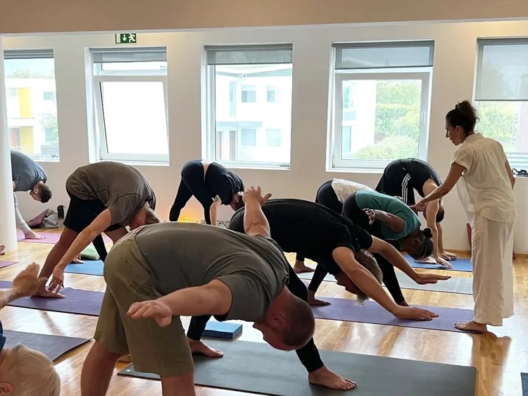 Detailed yoga teaching during a workshop at Art of Yoga