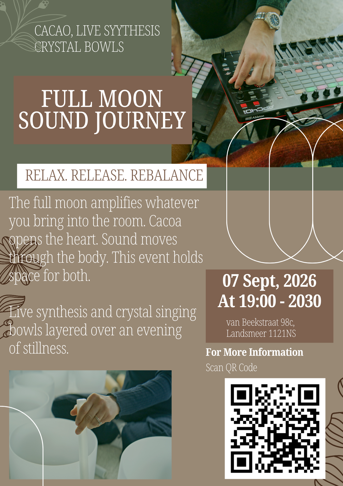 Full Moon Sound Journey — Cacao, Crystal Bowls & Live Synthesis