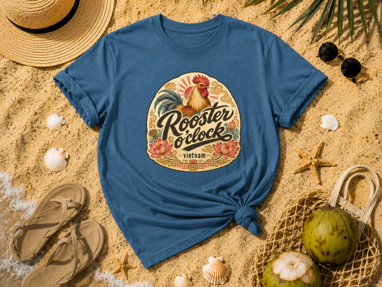 Rooster o’clock Vietnam Tee | Rooster Graphic Tee Shirt